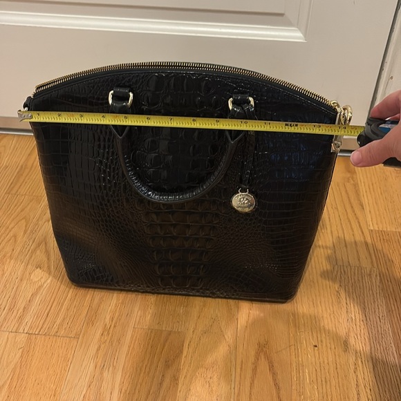 BRAHMIN- Duxbury Satchel Black Croc Embossed Handbag - Picture 7 of 13